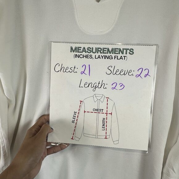 Massimo Dutti Top Medium White Womens Blend Long Sleeve V-neck Casual‎ Pintuck - Picture 11 of 12